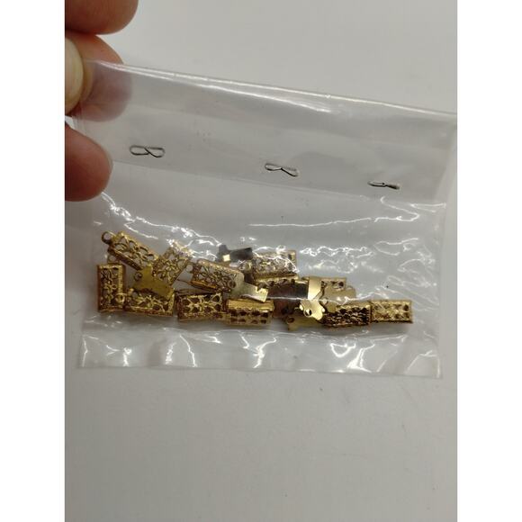 Box Snap Clasp Filigree Gold Color Clasps For Bracelet Jewelry Making - 12 Count - Picture 2 of 3